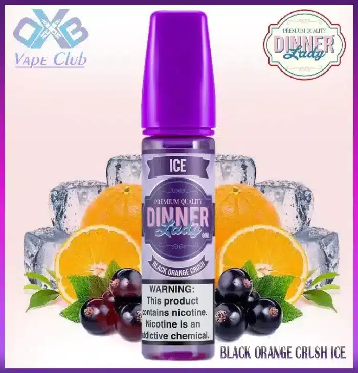 Dinner Lady BLACK ORANGE CRUSH ICE Best Vape Store UAE Online | Dxb Vape Club Online BLACK ORANGE CRUSH BY DINNER LADY ICE RANGE 60ML