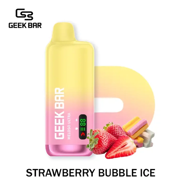 GEEK BAR Meloso Ultra 10000 Puffs Strawberry Bubble Ice Best Vape Store UAE Online | Dxb Vape Club Online GEEK BAR Meloso Ultra 10000 Puffs In UAE