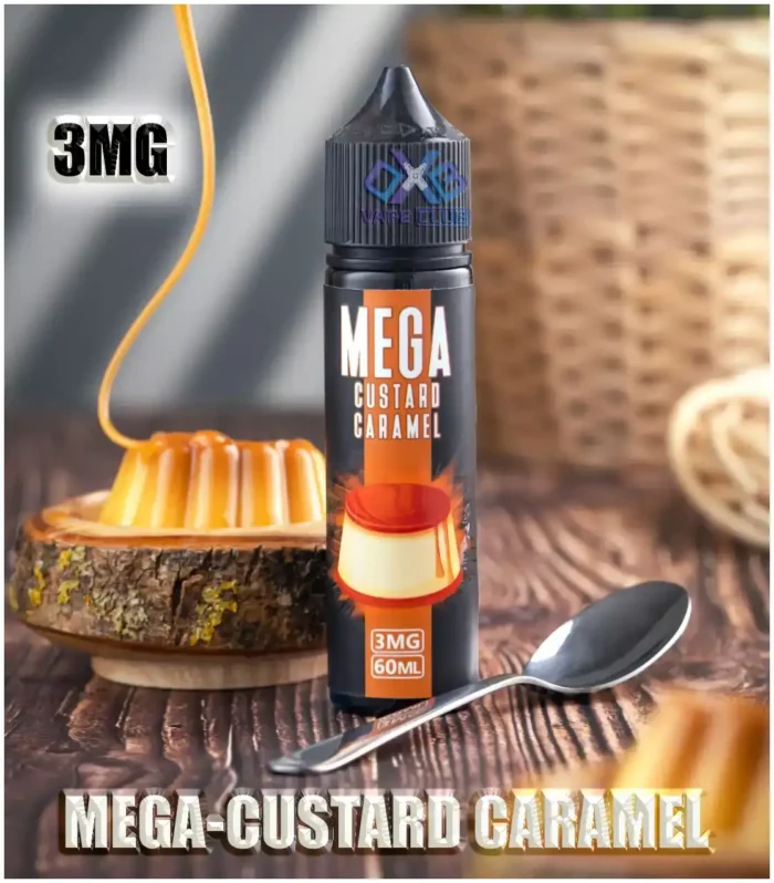 MEGA 60ML Bottle E Liquid MEGA Custard Caramel Best Vape Store UAE Online | Dxb Vape Club Online Mega E-Liquid By Grand E-Juice 60ml In Dubai