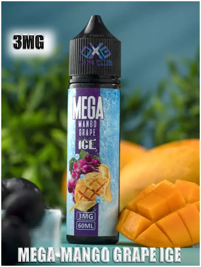 MEGA 60ML Bottle E Liquid MEGA Mango Grape Ice Best Vape Store UAE Online | Dxb Vape Club Online Mega E-Liquid By Grand E-Juice 60ml In Dubai