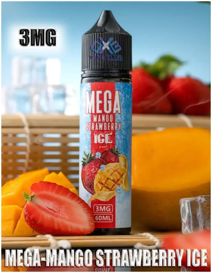 MEGA 60ML Bottle E Liquid MEGA Mango Strawberry Ice Best Vape Store UAE Online | Dxb Vape Club Online Mega E-Liquid By Grand E-Juice 60ml In Dubai