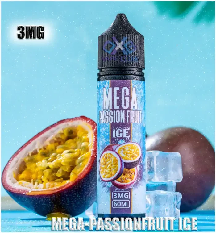 MEGA 60ML Bottle E Liquid MEGA PASSIONFRUIT ICE Best Vape Store UAE Online | Dxb Vape Club Online Mega E-Liquid By Grand E-Juice 60ml In Dubai