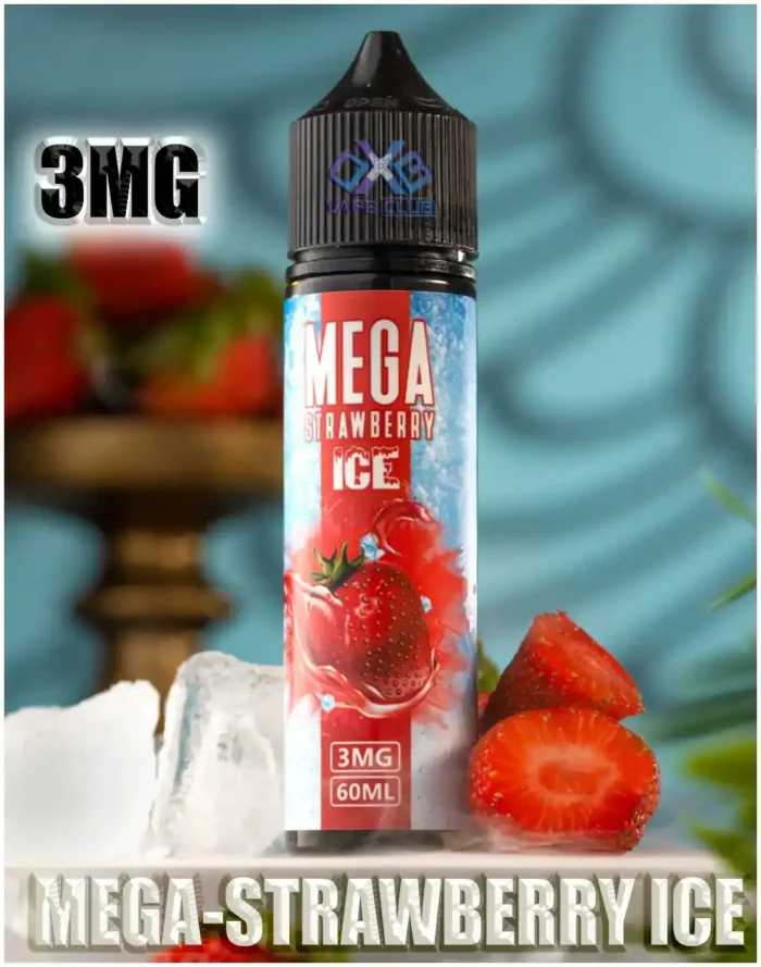 MEGA 60ML Bottle E Liquid MEGA Strawberry Ice Best Vape Store UAE Online | Dxb Vape Club Online Mega E-Liquid By Grand E-Juice 60ml In Dubai