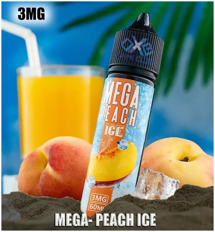 MEGA 60ML Bottle E Liquid Peach Ice Best Vape Store UAE Online | Dxb Vape Club Online Mega E-Liquid By Grand E-Juice 60ml In Dubai