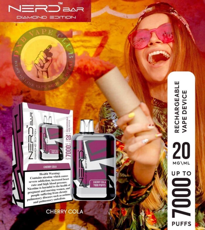 NERD Bar Diamond Disposable Vape Cherry Cola Best Vape Store UAE Online | Dxb Vape Club Online NERD Bar Diamond Disposable Vape 7000 Puffs In UAE