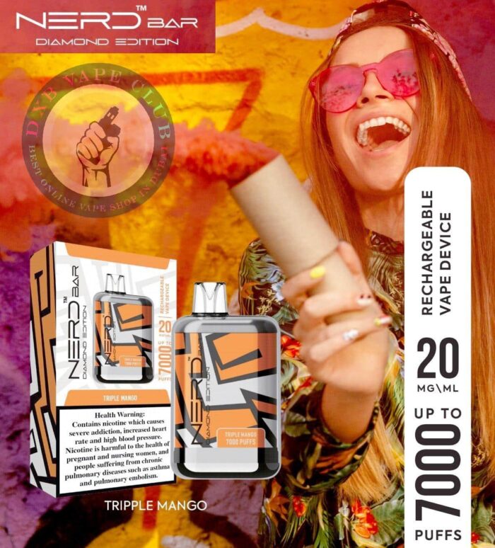 NERD Bar Diamond Disposable Vape Triple Mango Best Vape Store UAE Online | Dxb Vape Club Online NERD Bar Diamond Disposable Vape 7000 Puffs In UAE