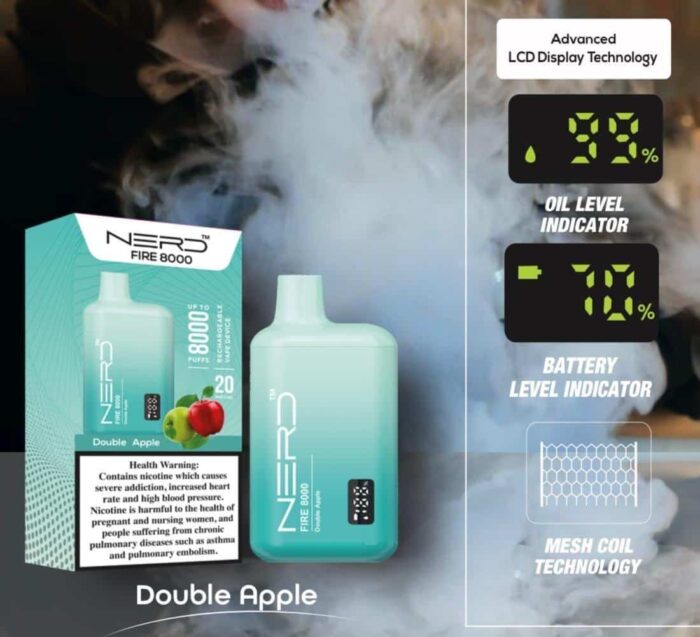 NERD FIRE 8000 PUFFS DOUBLE APPLE