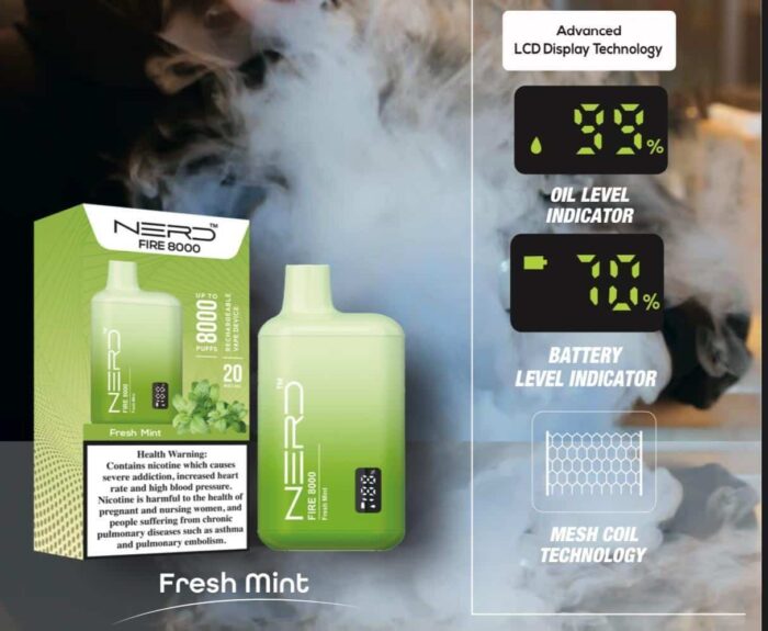 NERD FIRE 8000 PUFFS FRESH MINT