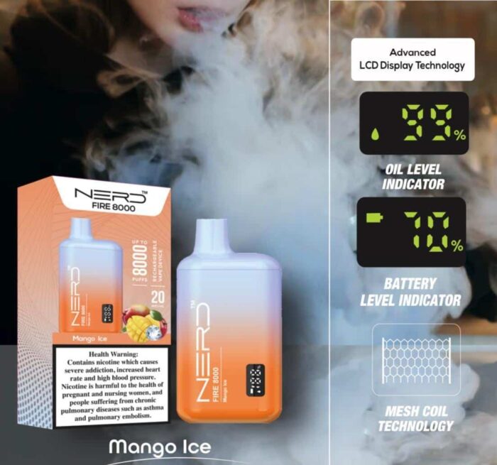 NERD FIRE 8000 PUFFS MANGO ICE