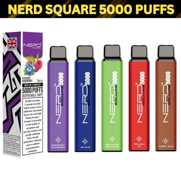 Nerd Square 5000 Puffs Disposable Vape 1 Best Vape Store UAE Online | Dxb Vape Club Online Nerd Square 5000 Puffs Disposable Vape 2%