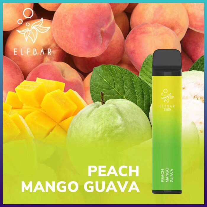 PEACH MANGO GUAVA BY ELF BAR DISPOSABLE VAPE 3500PUFFS IN DUBAI UAE