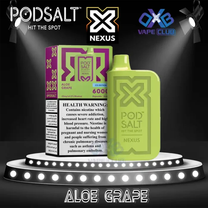 PodSalt Nexus 6000 Puffs Disposable Vape Aloe Grape