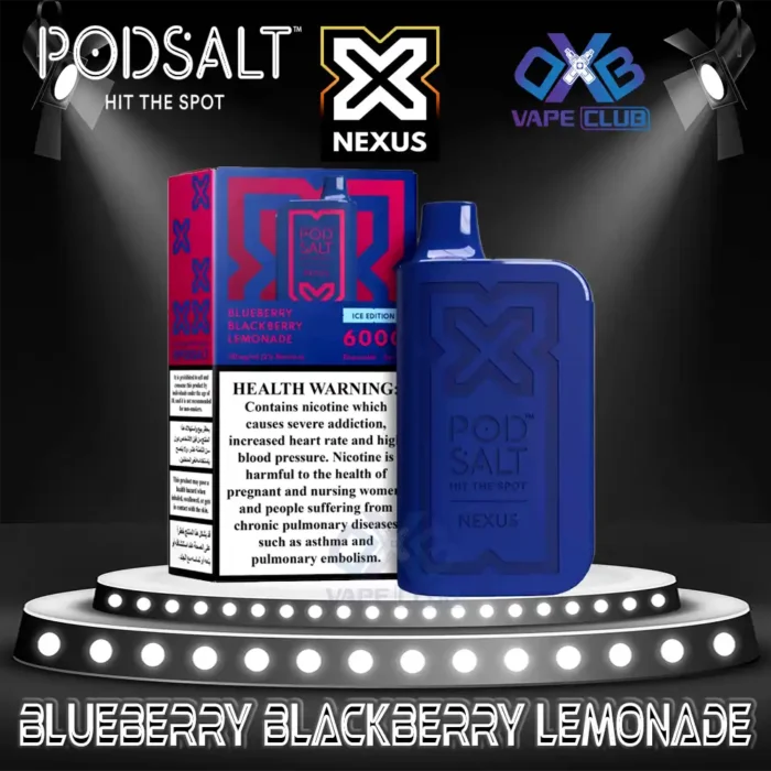 PodSalt Nexus 6000 Puffs Disposable Vape Blueberry Blackberry Lemonade