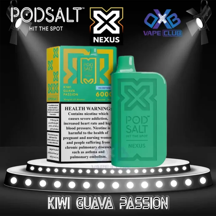 PodSalt Nexus 6000 Puffs Disposable Vape Kiwi Guava Passion