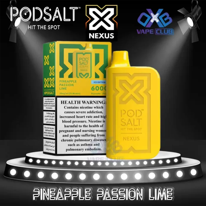 PodSalt Nexus 6000 Puffs Disposable Vape Pineapple Passion Lime