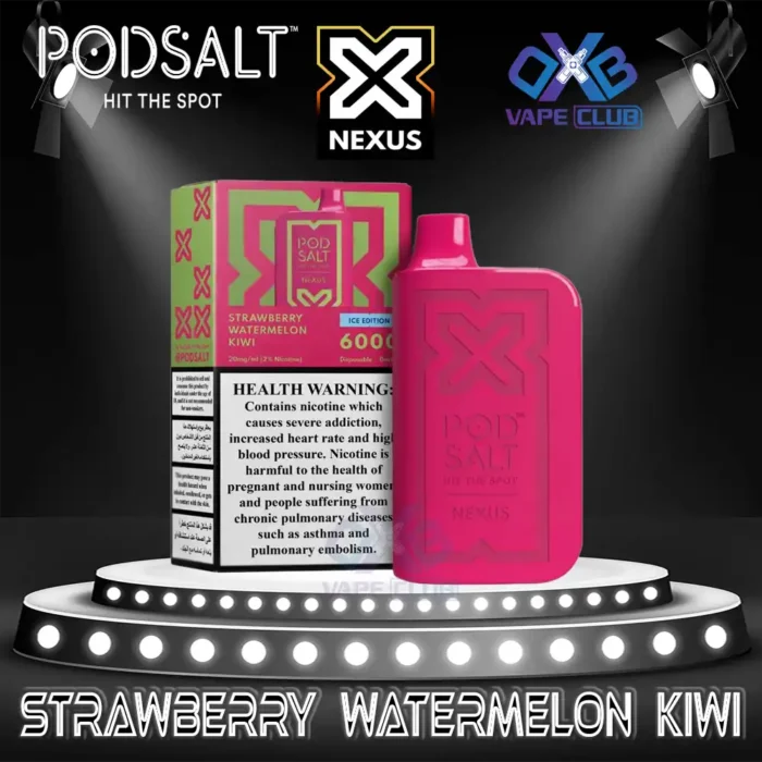 PodSalt Nexus 6000 Puffs Disposable Vape Strawberry Watermelon Kiwi