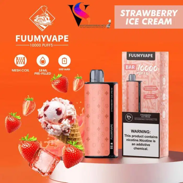 Strwberry Icecream 10000 Best Vape Store UAE Online | Dxb Vape Club Online FUUMYVAPE RECHARGEBLE DISPOSABLE 10000 PUFFS