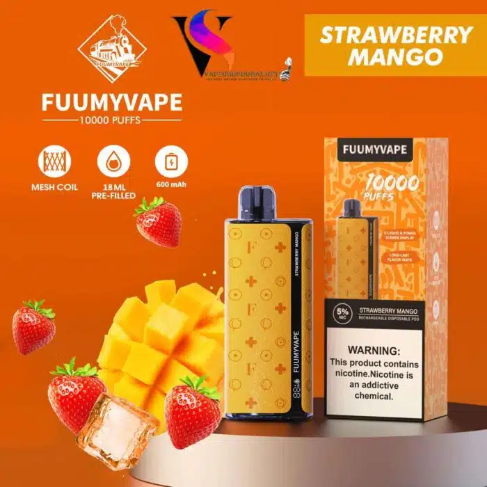 Strwberry Mango 10000 Best Vape Store UAE Online | Dxb Vape Club Online FUUMYVAPE RECHARGEBLE DISPOSABLE 10000 PUFFS