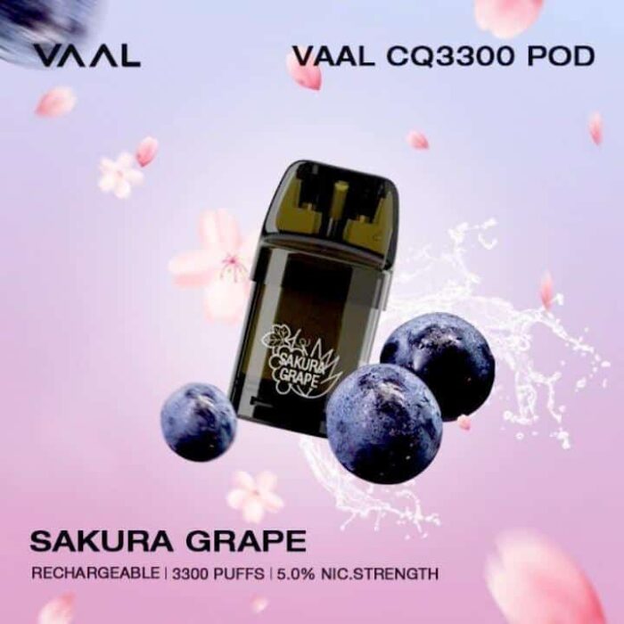 VAAL CQ3300 Replaceable Pod Disposable Sakura Grape