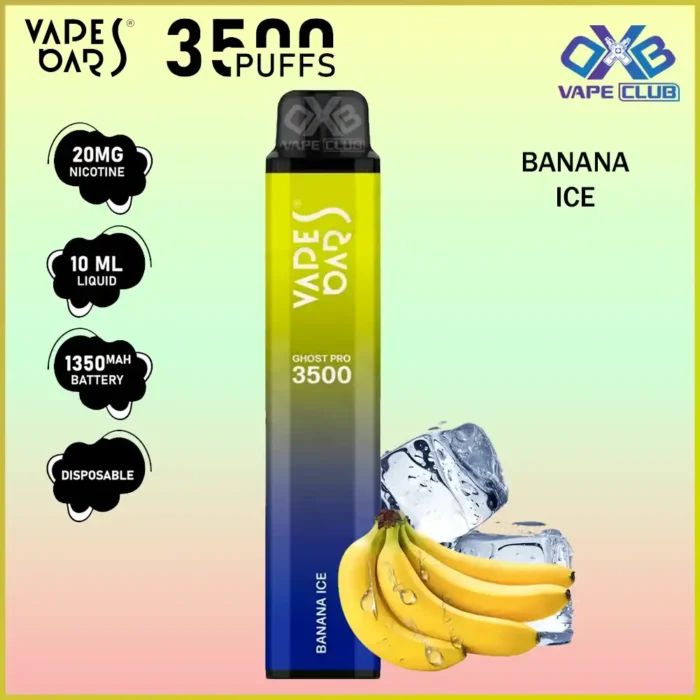 VAPES BARS GHOST PRO 3500 PUFFS 20MG BANANA ICE Best Vape Store UAE Online | Dxb Vape Club Online Vapes Bars Ghost Pro 3500 Puffs | Buy Ghost Pro AED 40