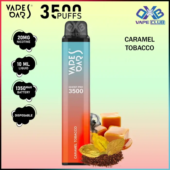 VAPES BARS GHOST PRO 3500 PUFFS 20MG CARAMEL TOBACCO Best Vape Store UAE Online | Dxb Vape Club Online Vapes Bars Ghost Pro 3500 Puffs | Buy Ghost Pro AED 40