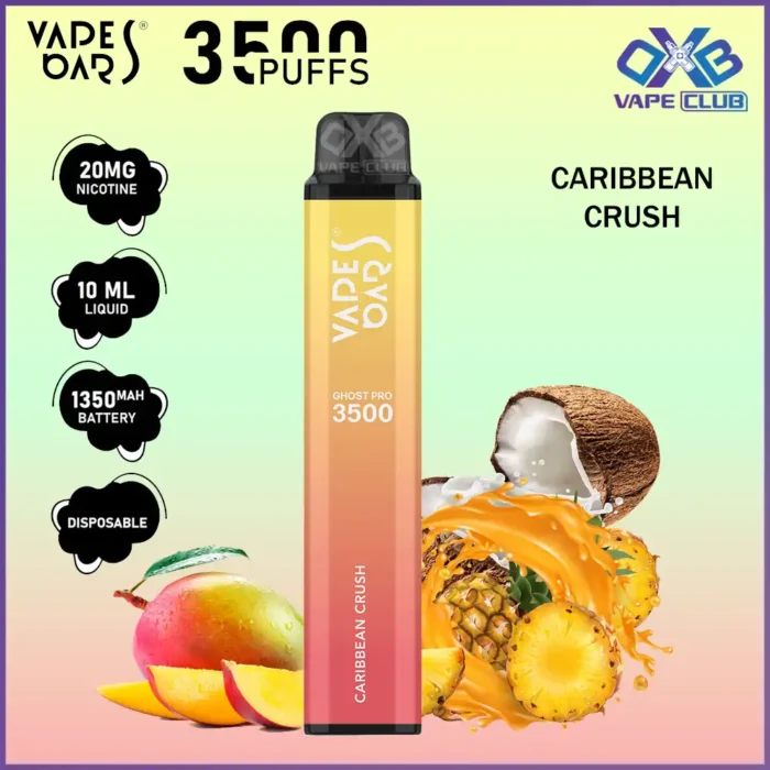 VAPES BARS GHOST PRO 3500 PUFFS 20MG CARIBBEAN CRUSH Best Vape Store UAE Online | Dxb Vape Club Online Vapes Bars Ghost Pro 3500 Puffs | Buy Ghost Pro AED 40