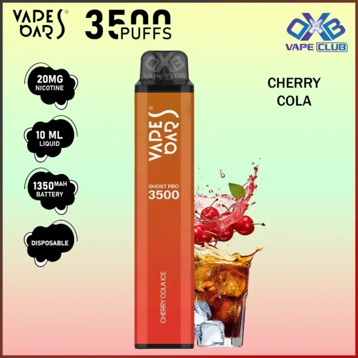 VAPES BARS GHOST PRO 3500 PUFFS 20MG Cherry Cola Best Vape Store UAE Online | Dxb Vape Club Online Vapes Bars Ghost Pro 3500 Puffs | Buy Ghost Pro AED 40