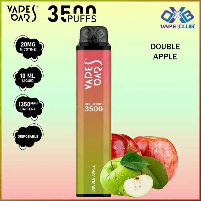 VAPES BARS GHOST PRO 3500 PUFFS 20MG DOUBLE APPLE Best Vape Store UAE Online | Dxb Vape Club Online Vapes Bars Ghost Pro 3500 Puffs | Buy Ghost Pro AED 40