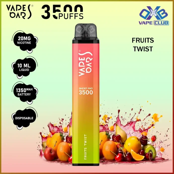 VAPES BARS GHOST PRO 3500 PUFFS 20MG FRUITS TWIST Best Vape Store UAE Online | Dxb Vape Club Online Vapes Bars Ghost Pro 3500 Puffs | Buy Ghost Pro AED 40