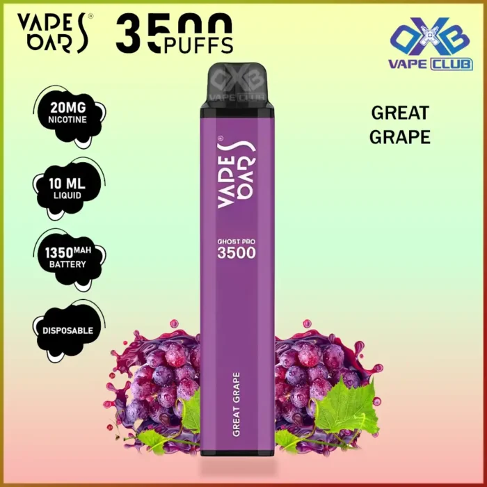 VAPES BARS GHOST PRO 3500 PUFFS 20MG GREAT GRAPE Best Vape Store UAE Online | Dxb Vape Club Online Vapes Bars Ghost Pro 3500 Puffs | Buy Ghost Pro AED 40