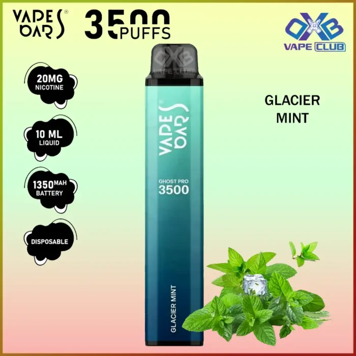 VAPES BARS GHOST PRO 3500 PUFFS 20MG Glacier Mint Best Vape Store UAE Online | Dxb Vape Club Online Vapes Bars Ghost Pro 3500 Puffs | Buy Ghost Pro AED 40