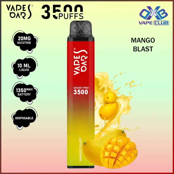 VAPES BARS GHOST PRO 3500 PUFFS 20MG MANGO BLAST Best Vape Store UAE Online | Dxb Vape Club Online Vapes Bars Ghost Pro 3500 Puffs | Buy Ghost Pro AED 40