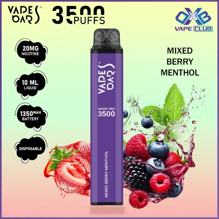 VAPES BARS GHOST PRO 3500 PUFFS 20MG MIXED BERRY MENTHOL Best Vape Store UAE Online | Dxb Vape Club Online Vapes Bars Ghost Pro 3500 Puffs | Buy Ghost Pro AED 40