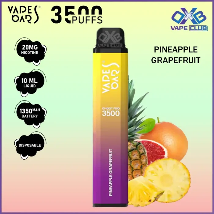 VAPES BARS GHOST PRO 3500 PUFFS 20MG PINEAPPLE GRAPEFRUIT Best Vape Store UAE Online | Dxb Vape Club Online Vapes Bars Ghost Pro 3500 Puffs | Buy Ghost Pro AED 40