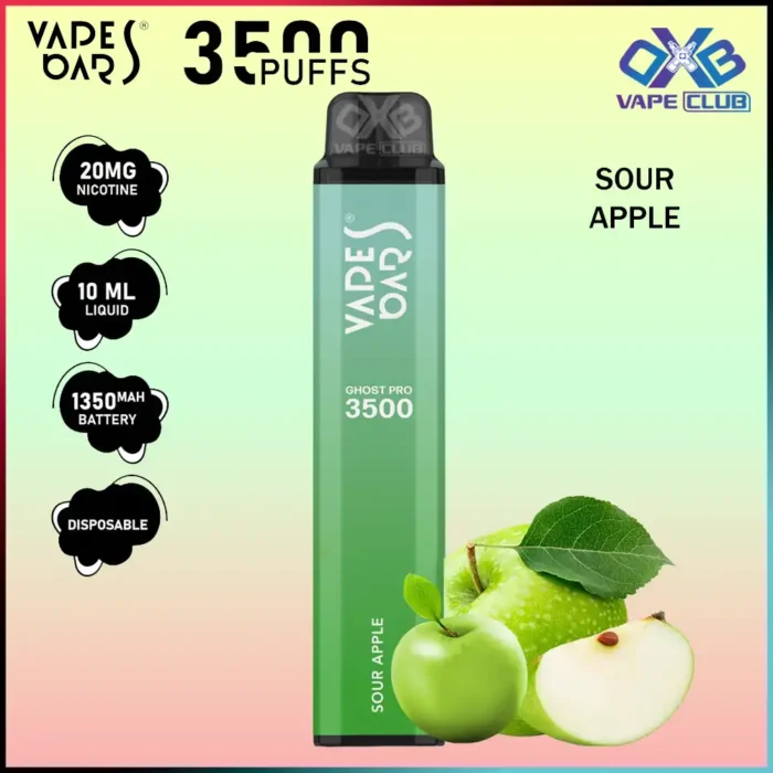 VAPES BARS GHOST PRO 3500 PUFFS 20MG SOUR APPLE Best Vape Store UAE Online | Dxb Vape Club Online Vapes Bars Ghost Pro 3500 Puffs | Buy Ghost Pro AED 40