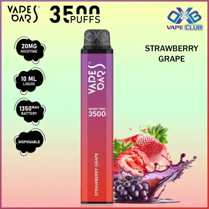 VAPES BARS GHOST PRO 3500 PUFFS 20MG STRAWBERRY GRAPE Best Vape Store UAE Online | Dxb Vape Club Online Vapes Bars Ghost Pro 3500 Puffs | Buy Ghost Pro AED 40