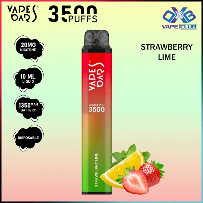 VAPES BARS GHOST PRO 3500 PUFFS 20MG STRAWBERRY LIME Best Vape Store UAE Online | Dxb Vape Club Online Vapes Bars Ghost Pro 3500 Puffs | Buy Ghost Pro AED 40