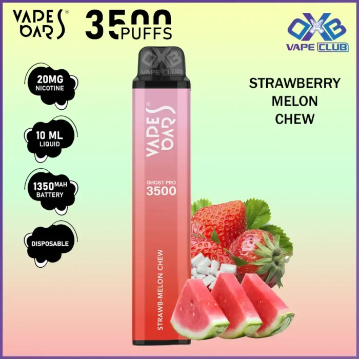 VAPES BARS GHOST PRO 3500 PUFFS 20MG STRAWBERRY MELON CHEW Best Vape Store UAE Online | Dxb Vape Club Online Vapes Bars Ghost Pro 3500 Puffs | Buy Ghost Pro AED 40