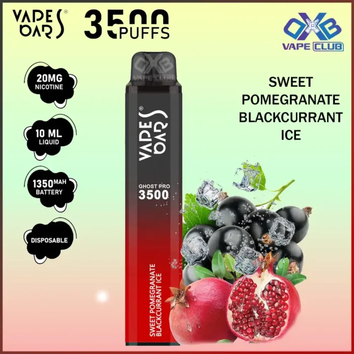 VAPES BARS GHOST PRO 3500 PUFFS 20MG SWEET POMEGRANATE BLACKCURRANT ICE Best Vape Store UAE Online | Dxb Vape Club Online Vapes Bars Ghost Pro 3500 Puffs | Buy Ghost Pro AED 40