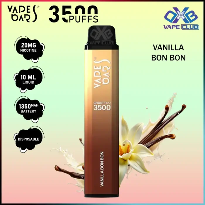 VAPES BARS GHOST PRO 3500 PUFFS 20MG VANILLA BON BON Best Vape Store UAE Online | Dxb Vape Club Online Vapes Bars Ghost Pro 3500 Puffs | Buy Ghost Pro AED 40