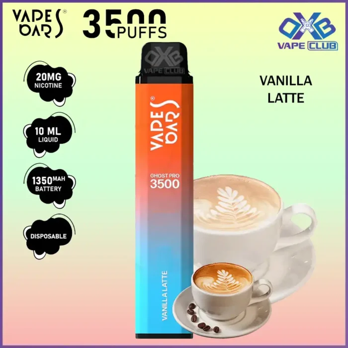 VAPES BARS GHOST PRO 3500 PUFFS 20MG VANILLA LATTI Best Vape Store UAE Online | Dxb Vape Club Online Vapes Bars Ghost Pro 3500 Puffs | Buy Ghost Pro AED 40