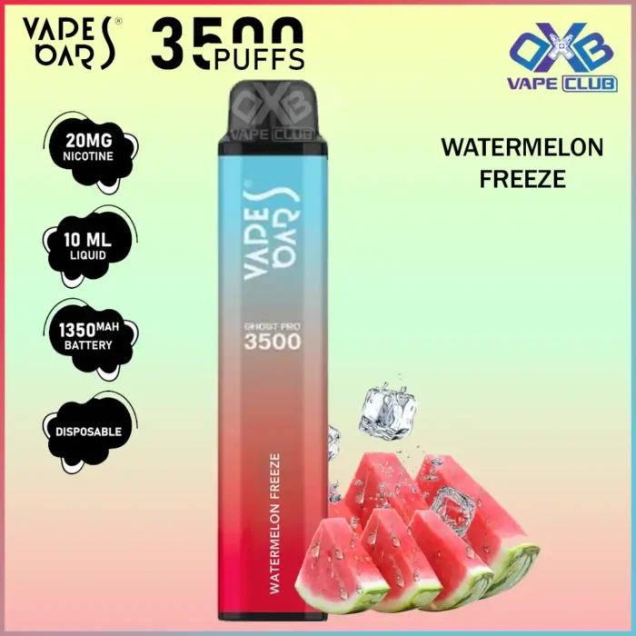 VAPES BARS GHOST PRO 3500 PUFFS 20MG WATERMELON FREEZE Best Vape Store UAE Online | Dxb Vape Club Online Vapes Bars Ghost Pro 3500 Puffs | Buy Ghost Pro AED 40