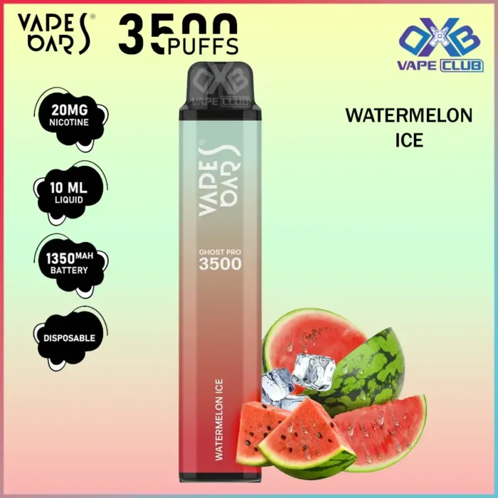 VAPES BARS GHOST PRO 3500 PUFFS 20MG WATERMELON ICE Best Vape Store UAE Online | Dxb Vape Club Online Vapes Bars Ghost Pro 3500 Puffs | Buy Ghost Pro AED 40