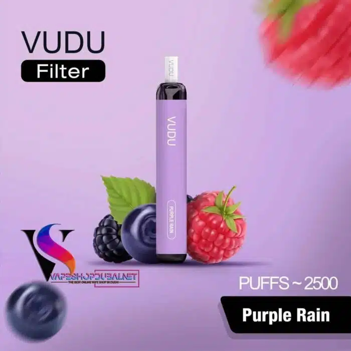 VUDU Filter Disposable 2500 Puffs Purple Rain Best Vape Store UAE Online | Dxb Vape Club Online VUDU DISPOSABLE VAPE (2500 PUFFS) IN DUBAI