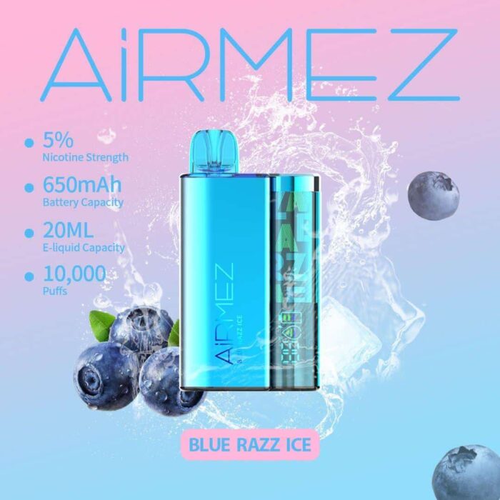 AiRMEZ 10000 Puffs Disposable Vape Blue Razz Ice