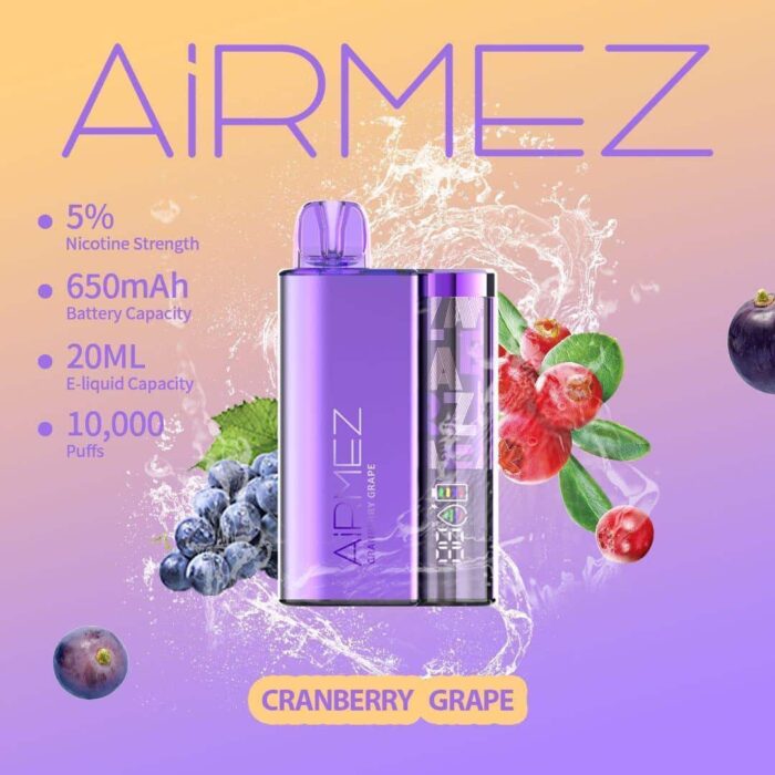 AiRMEZ 10000 Puffs Disposable Vape Cranberry Grape