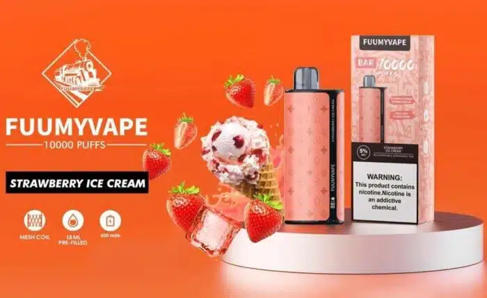 FUUMYVAPE 10000 PUFFS STRAWBERRY ICE CREAM Best Vape Store UAE Online | Dxb Vape Club Online Fuumy Vape Disposable 10000 Puffs In Dubai