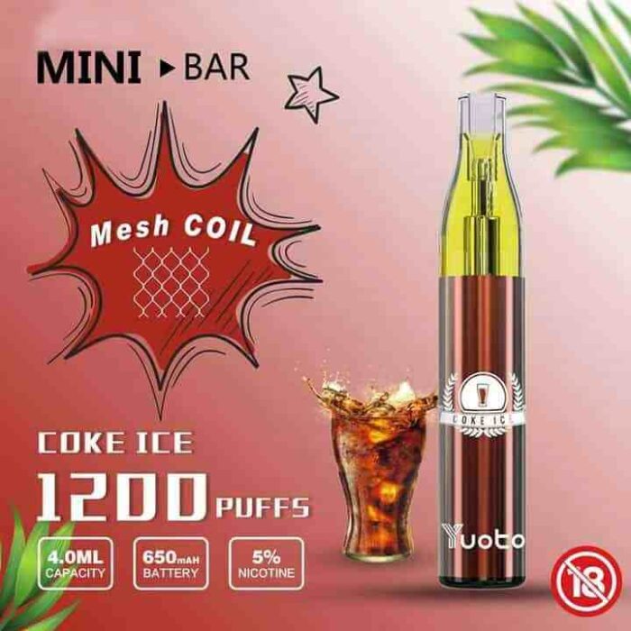 YUOTO Minibar 1200 puffs Disposable Coke Ice min 5 11zon 5 11zon