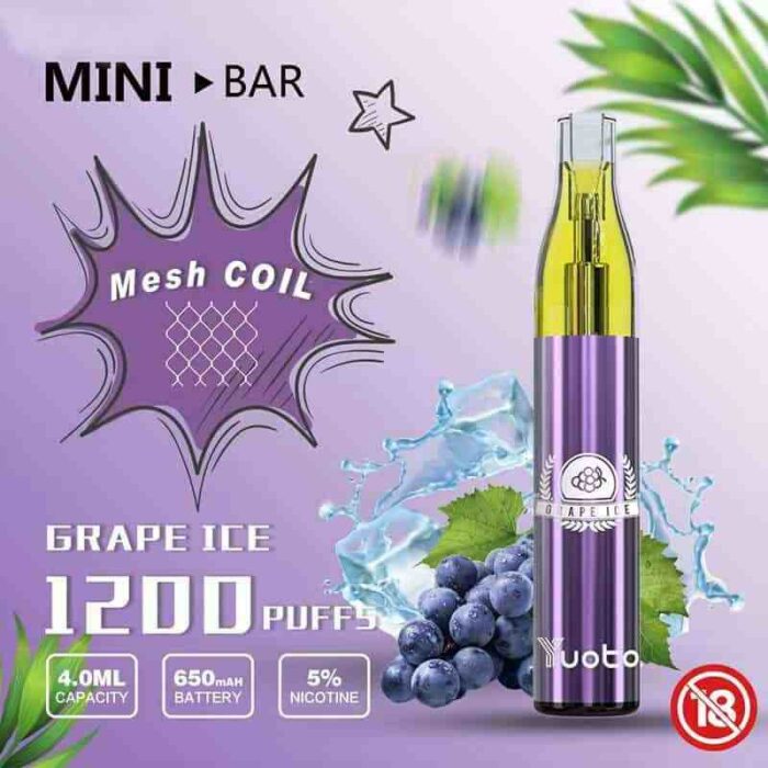 YUOTO Minibar 1200 puffs Disposable Grape Ice min 7 11zon 7 11zon