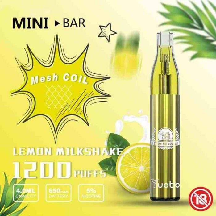 YUOTO Minibar 1200 puffs Disposable Lemon Milkshake min 8 11zon 8 11zon